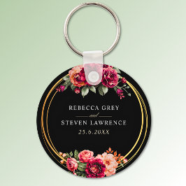 Llavero Moda boda floral negro rojo