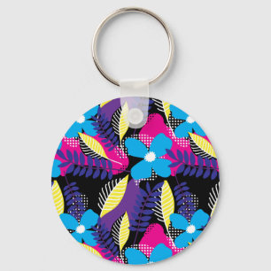 Llavero Moda colorida Floral & Dot Pattern con llave de ho