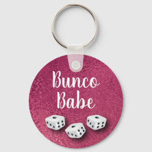 Llavero Moda Faux Relieve metalizado rosa Bunco Dice