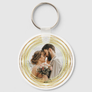 Llavero Moda fotográfica personalizada Boda de oro blanco 