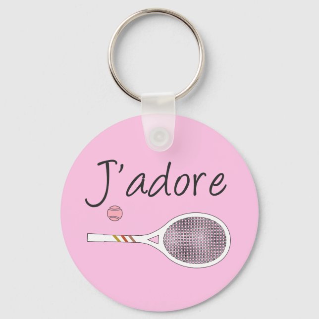 Llavero Moda francesa J'adore Tenis Player Design Pink (Anverso)