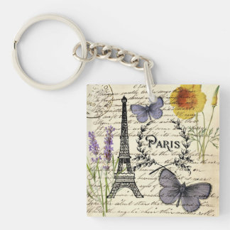 Llavero moda french butterfly scripts paris eiffel tower