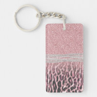Moda Girly Pink Leopard Purpurina de impresión ani
