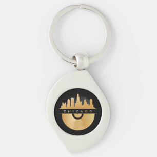 Llavero Moda Golden Vinyl del Skyline de Chicago Illinois