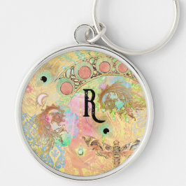 Llavero Moda hippie de plumas damasquinadas bohemias de co