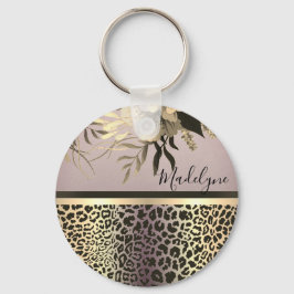 Llavero Moda Lavender Gold Leopard Safari Floral