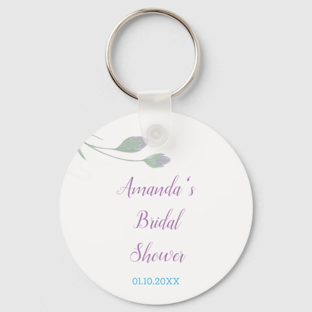 Llavero Moda Minimalista Bridal Shower Floral (Anverso)