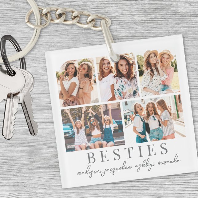 Llavero Moda moderna BFF Mejores amigos (Modern Chic BFF Best Friends Keychain)