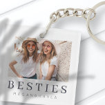 Llavero Moda moderna minimalista Mejor foto de amigos BFF<br><div class="desc">El diseño se compone de tipografía divertida y lúdica con fuentes sans serif y serif. Añadir una foto personalizado.</div>