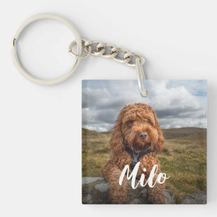Llavero Moda moderna Nombre de foto de perro juguetón