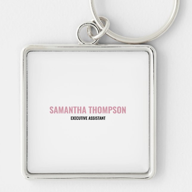 Llavero Moda moderna rosa, blanco y negro (Frente)