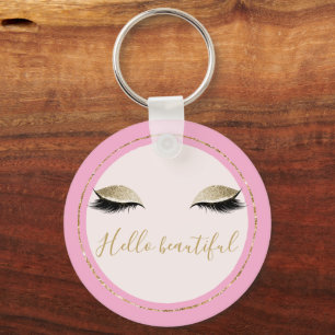 Llavero Moda Oro rosa Glitzy Black Eyelashes