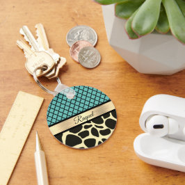 Llavero Moda Quatrefoil Giraffe Imprimir
