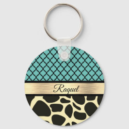Llavero Moda Quatrefoil Giraffe Imprimir