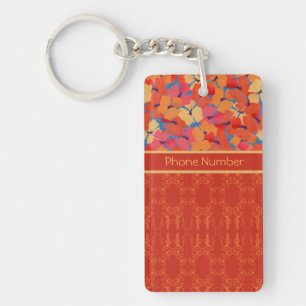 Llavero Moda Rosa, Naranja, Yellow Poppies Oblong Keychain