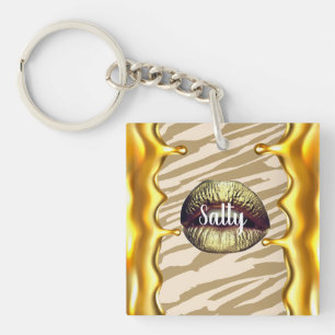 Llavero Moda Salty Luxurious Bday Gift Summer Golden lips