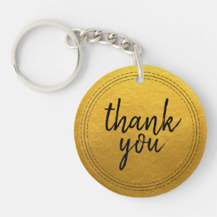 Llavero Moda Script Gold Gracias Regalo