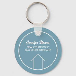 Llavero Moda Simple Inmobiliaria Company Stone Blue Person