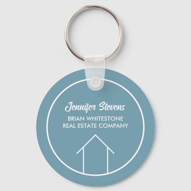 Llavero Moda Simple Inmobiliaria Company Stone Blue Person (Anverso)