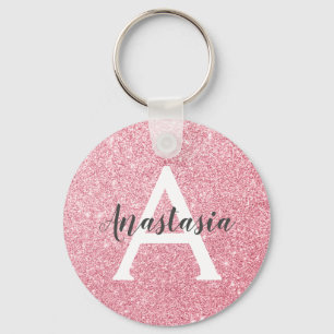 Llavero Moda y Rosa de moda Purpurina de oro esparcen mono