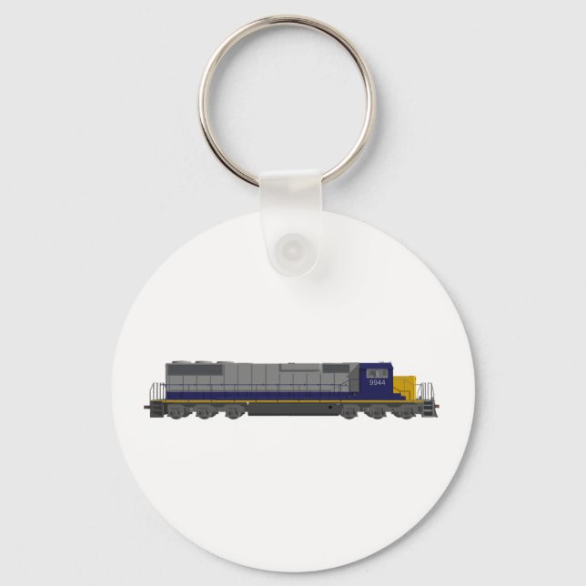 Llavero Modelo 3D: Motor de tren: Ferrocarril: (Anverso)