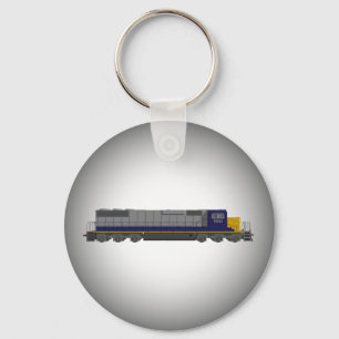 Llavero Modelo 3D: Motor de tren: Ferrocarril: Keychain