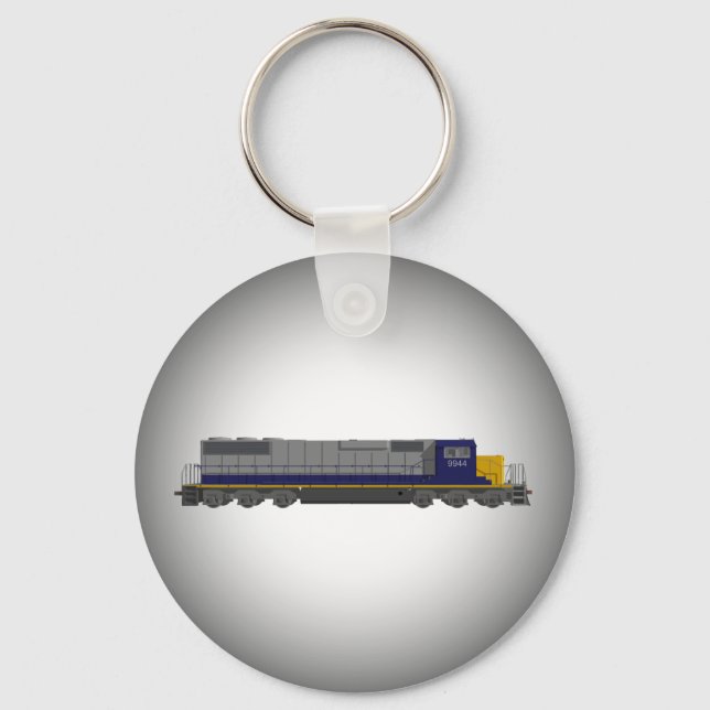 Llavero Modelo 3D: Motor de tren: Ferrocarril: Keychain (Anverso)