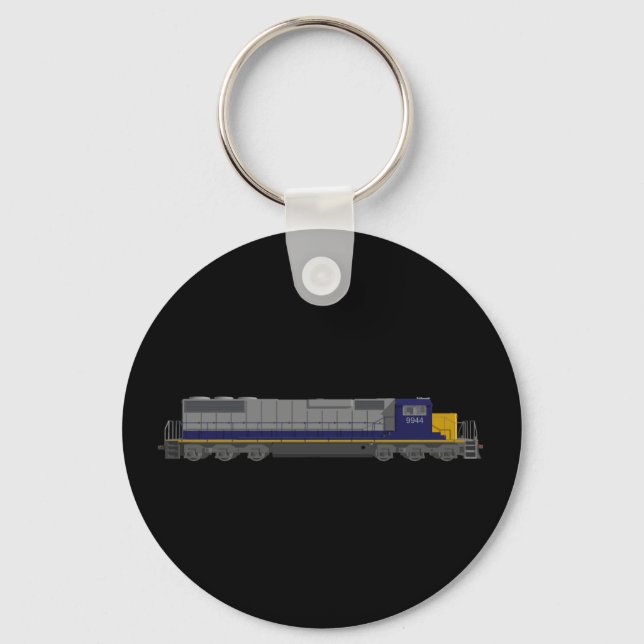 Llavero Modelo 3D: Motor de tren: Ferrocarril: Keychain (Anverso)