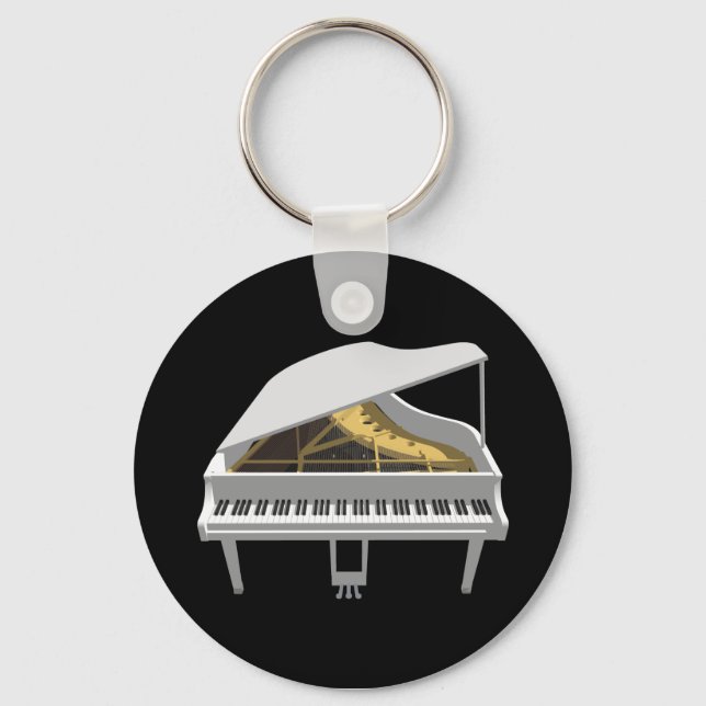 Llavero Modelo 3D: Piano de cola blanco: (Anverso)