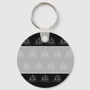Llavero Modelo blanco y negro del barco pirata