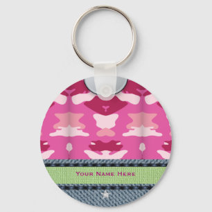 Llavero Modelo de camuflaje militar rosa 1 estrella