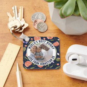 Llavero  Modelo de flor de plantilla de fotografía person