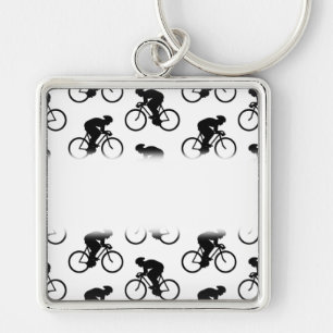 Llavero Modelo de la bicicleta en blanco y negro.