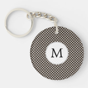 Llavero Modelo de lunares personalizado del monograma en