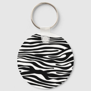 Llavero Modelo del estampado de zebra - blanco y negro