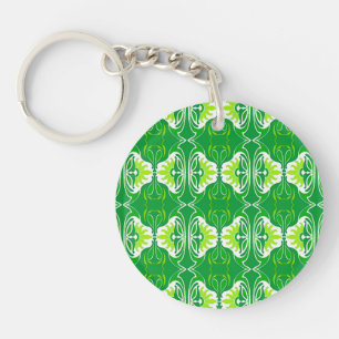 Llavero Modelo del papel pintado del art déco - verde y