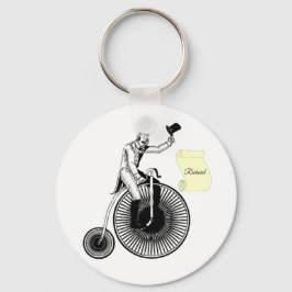 Llavero Modelo T Penny Farthing Clásico Negro Y Blanco