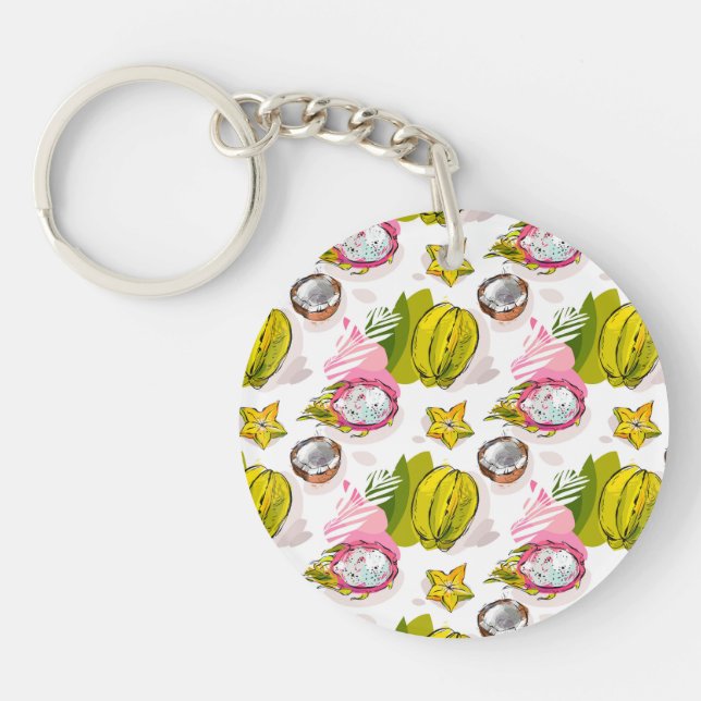 Llavero Modelo texturizado carta blanca de la fruta (Frente)