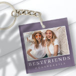 Llavero Modern Chic Best Friends BFF Photo<br><div class="desc">Design is composed of fun and playful typography with sans serif and serif font. Add a custom photo.</div>