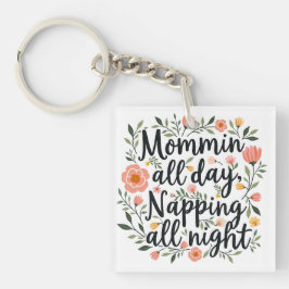 Llavero Modern Cute Floral Mama Quote