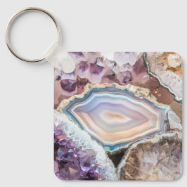 Llavero Modern Geode Crystal | Crystal Keychain