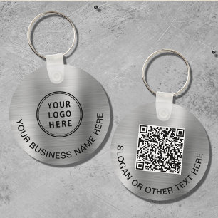 Llavero Modern Logo QR Code Promotional Silver