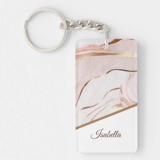 Llavero Modern Luxe Marble Rosa Gold (Frente)