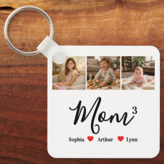Llavero Modern Minimalist Mom Custom Photo & Name Keepsake