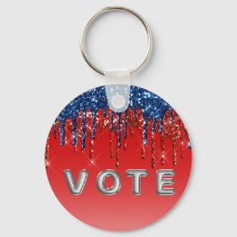 Llavero Modern Patriotic Glitter Drip Vote