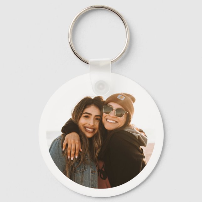 Llavero Modern Personalized Best Friends Forever Photo (Anverso)