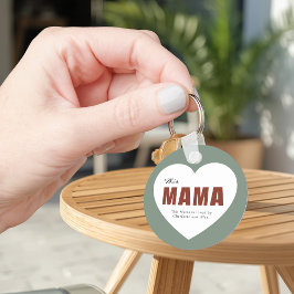 Llavero Modern Personalized Mama Heart Keychain