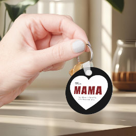 Llavero Modern Personalized Mama Heart Keychain