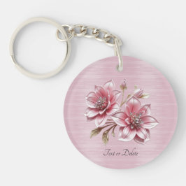 Llavero Modern Pink Flowers Keychain