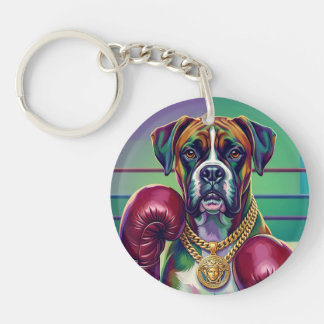 Llavero Modern Pop Art Boxer Dog Boxing Athlete 360°